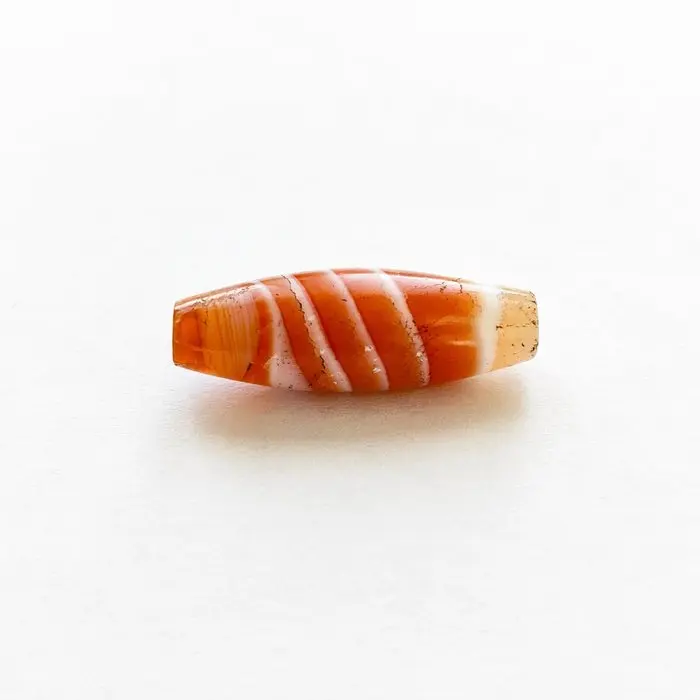 Silk Road,Central Asian Natural Banded Agate Striped Bead Talisman - 29 mm