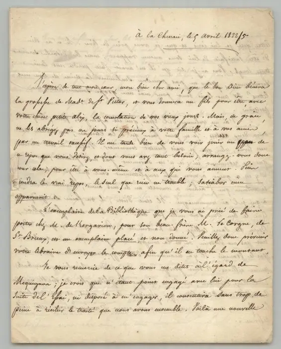 Félicité de Lamennais - Lettre autographe signée à...