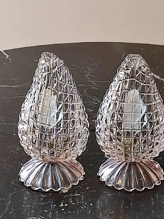 Murano - Table lamp - transparent white crystal glass...