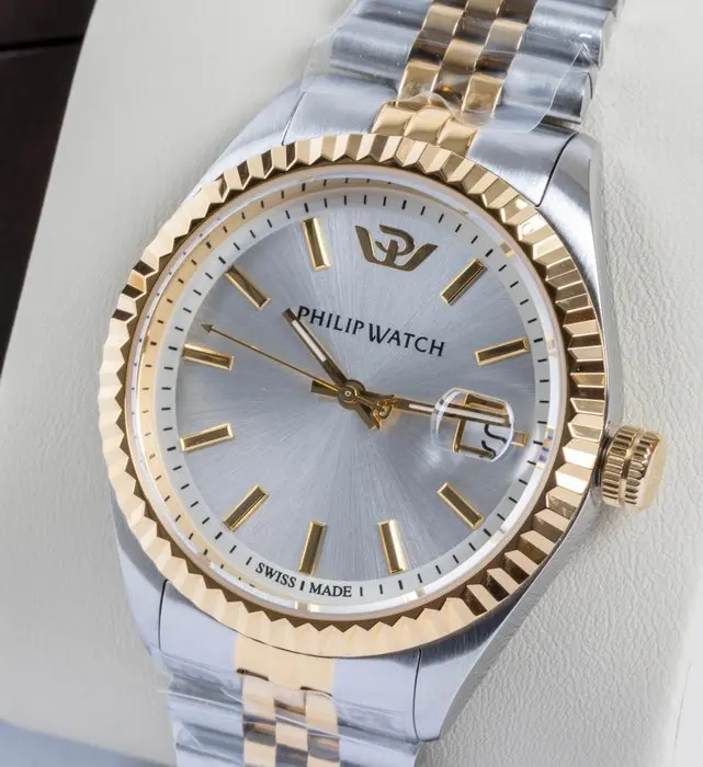 Philip Watch - Caribe Urban - Date - Silver/Gold - Swiss...