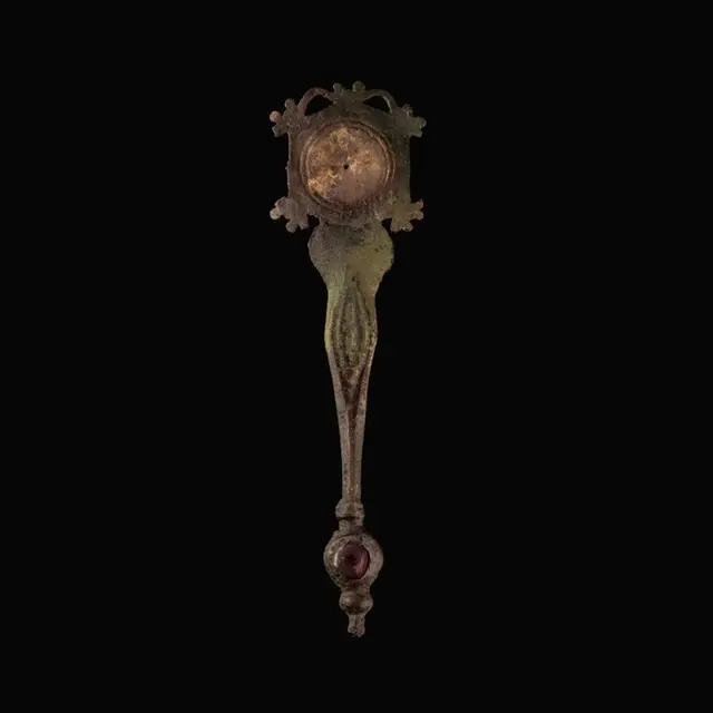 Ancient Roman Bronze Votive or Miniature Hand Mirror
