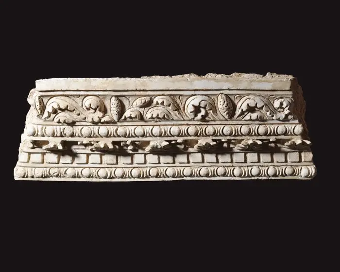 Ancient Roman Stucco Fragment of frieze. Spanish Import License - 24 cm