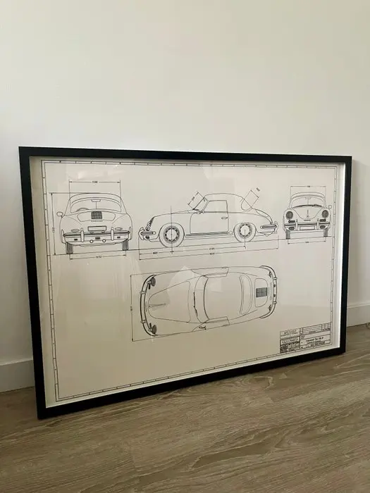 Porsche 356 B Cabriolet - Technical Drawing - Frame - Design