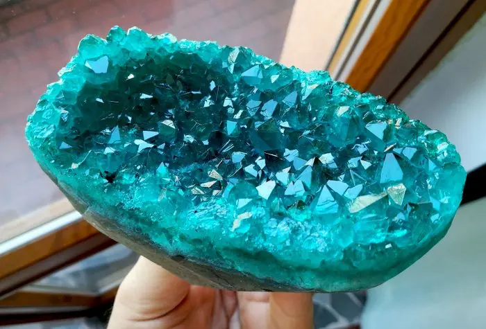Marine Green Quartz Crystal cluster - Height: 12 cm - Width: 10 cm- 699 g