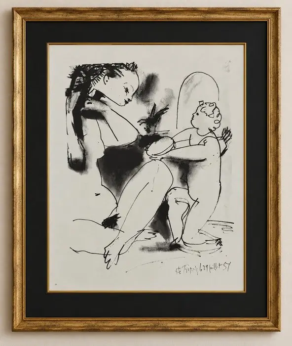 Pablo Picasso (1881-1973) - L'amour au miroir - printed on Arche vellum paper