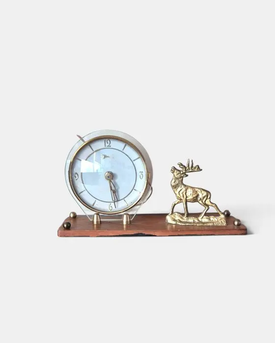Table clock - Art Deco Brass, Glass - 1920-1930