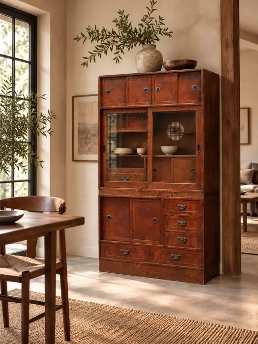 Cupboard - High-grade Keyaki (Japanese Zelkova) veneer...