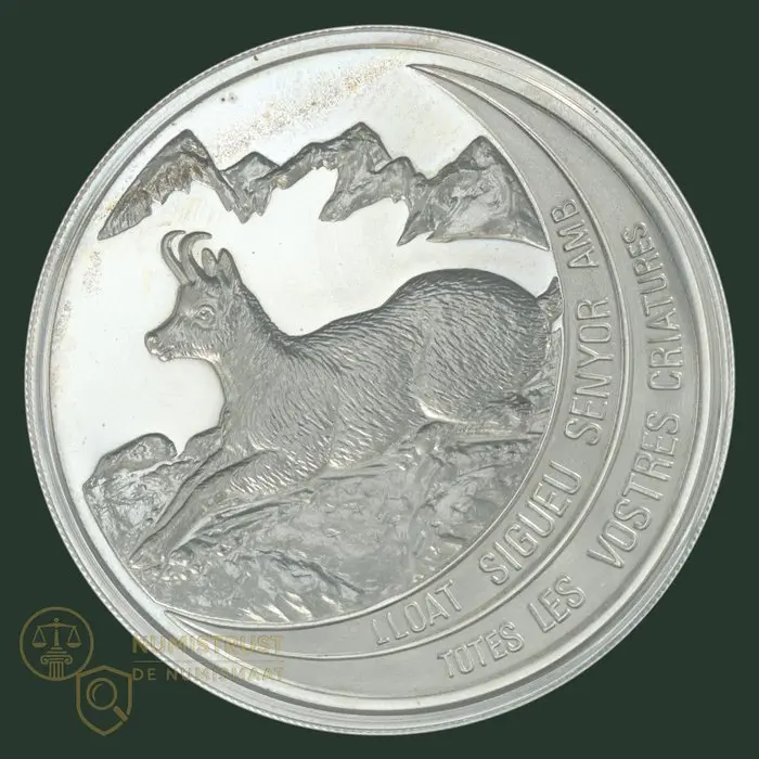 Andorra. 10 Dinar 1992 "Wildlife Pyrenean Chamois" (No reserve price)