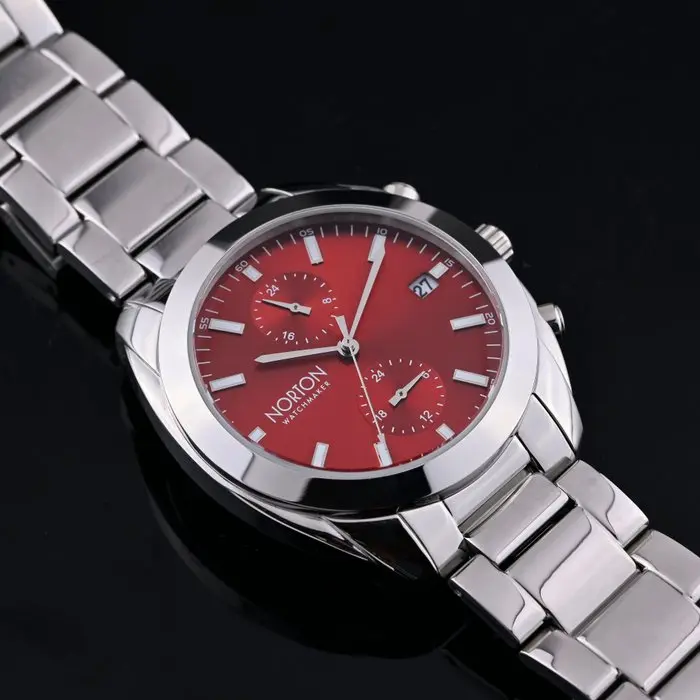Norton - Silver Voyager GMT - Dual Time - Solid Band...