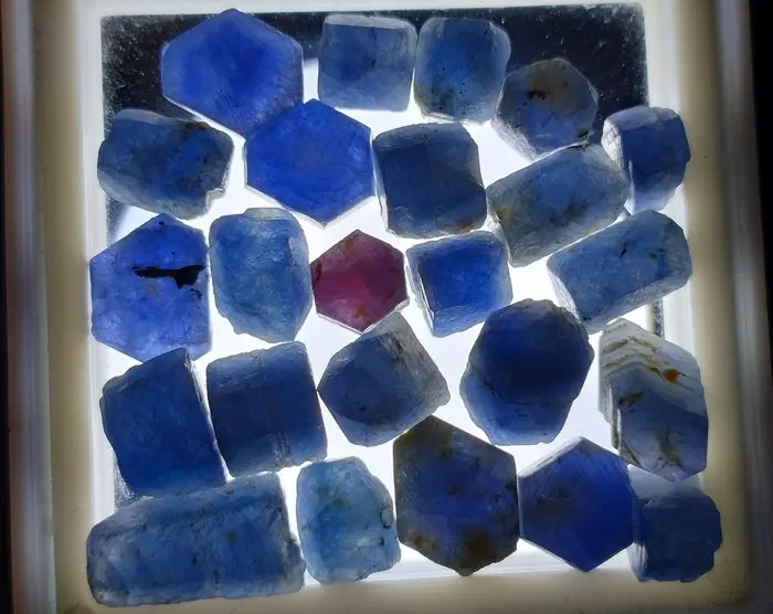 101.5 cts - Untreated Blue Sapphire - Rough- 20.3 g