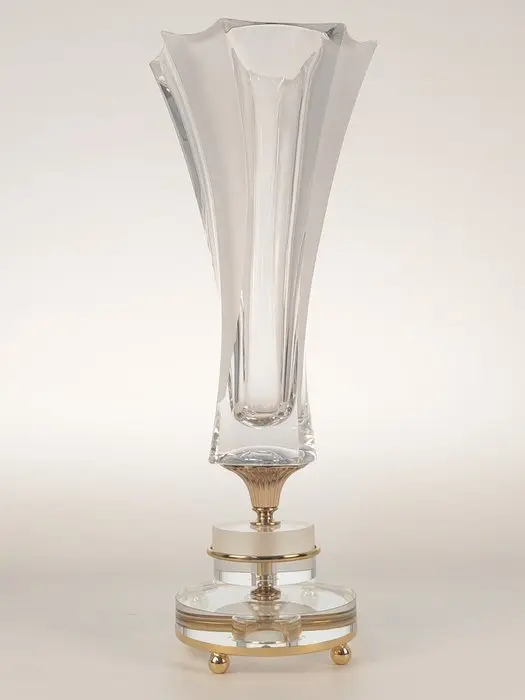 SECOLOVENTESIMO - Vase - 24kt gold, Gilt brass - Brass 'n Crystal Vase