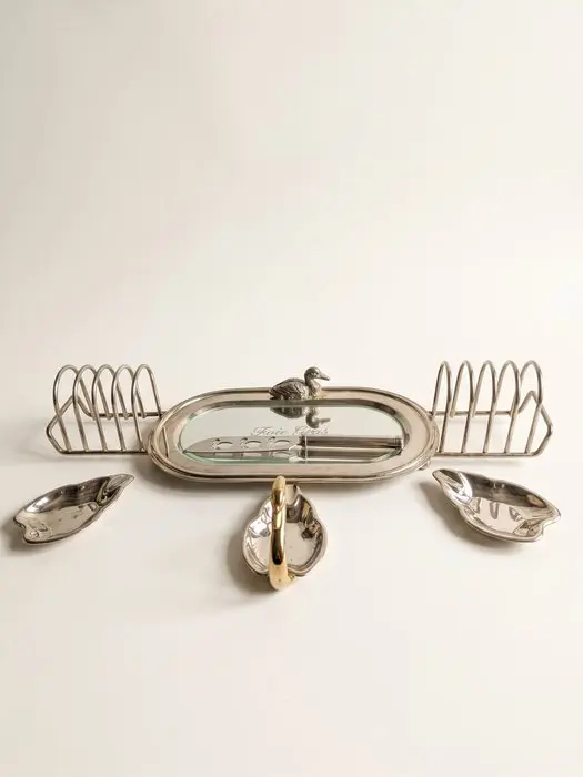 Serving tray - silver metal