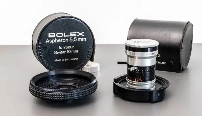 Kern, Bolex Switar 10mm f/1.6 H16 RX Prime Lens + Bolex...