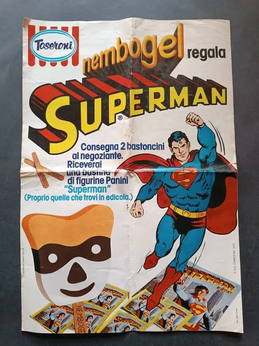 Poster Pubblicitario Superman Nembogel Tasoroni Panini...