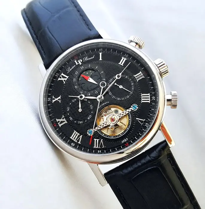 Lucien Piccard - Automatic - Calendar - Moon Sun - Open Heart - New