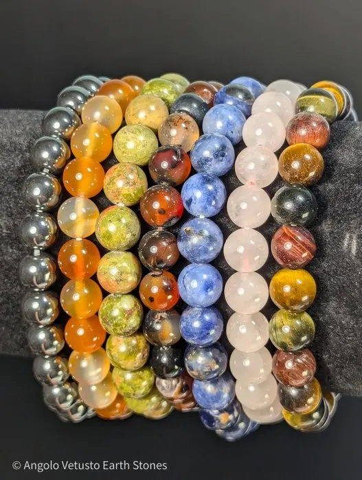 Natural High Quality Gemstone Bracelets Collection – Set...
