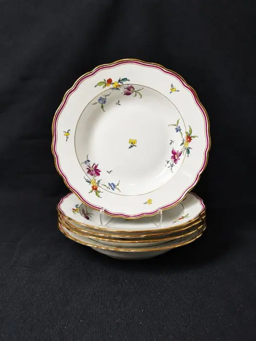 Meissen - Deutches blumen -5 Piatti fondi - D.24cm - XX...