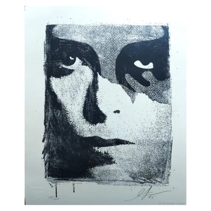 Shepard Fairey (OBEY) (1970) - « A Cracked Icon » Letterpress, série ICONS 2023