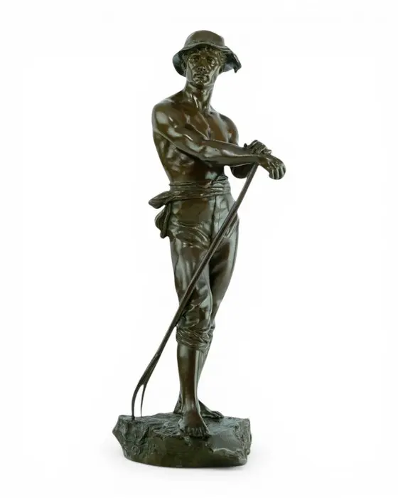Charles Octave Levy (1840-1899) - Statue, Le Faneur - 43 cm - Bronze