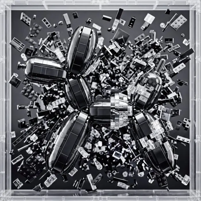 Artxlife - Lego Black&Silver Jeff Koons Balloon Dog