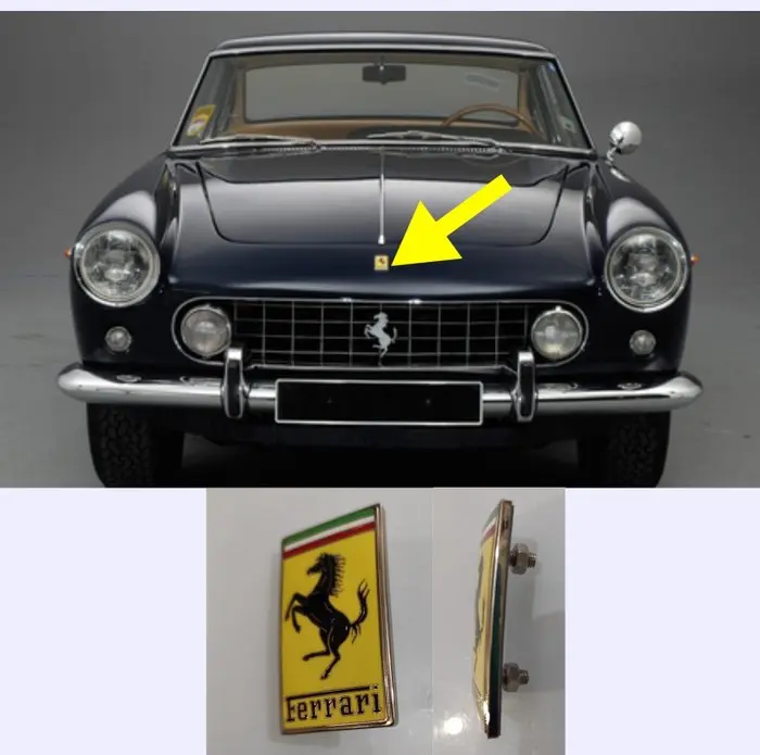 Ferrari 250 series / 275 Front bonnet Ferrari Emblem (New Old Stock) - Ferrari - Ferrari front badge (2 pin)
