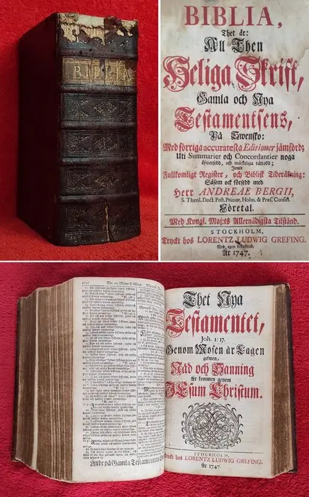 [King Charles XII Bible] - BIBLIA GOTICA - [In Swedish] - 1747