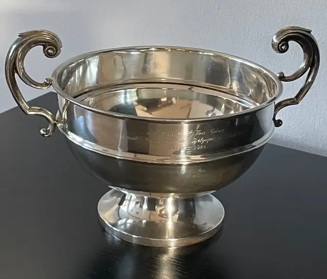 A & J Zimmerman - Platter - .925 silver - Rose bowl with history