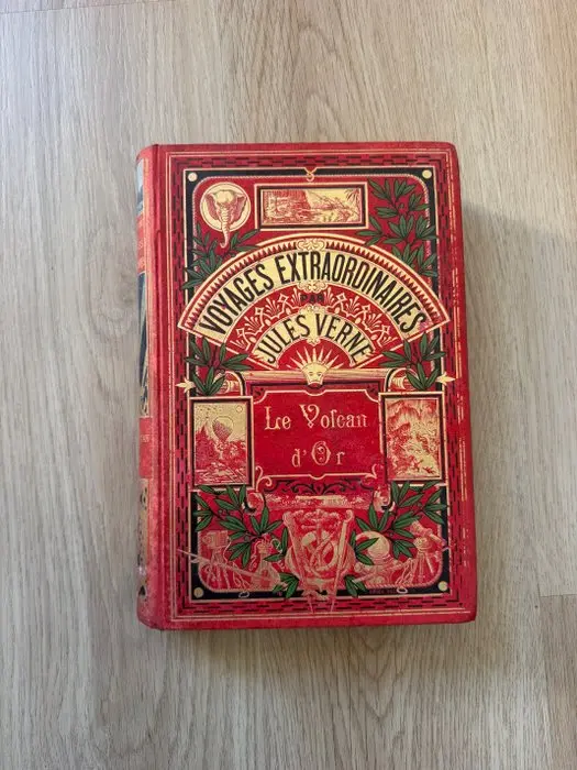 Jules Verne - Le Volcan d’Or [Rarissime cartonnage Hetzel...