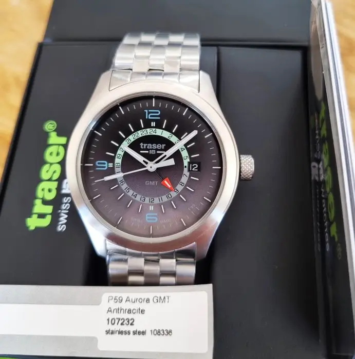 Traser - P59 - AURORA GMT - TRIGALIGHT H3 - Anthracite...