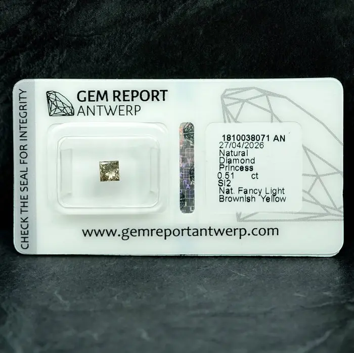 1 pcs Diamond (Natural coloured) - 0.51 ct - Fancy light...