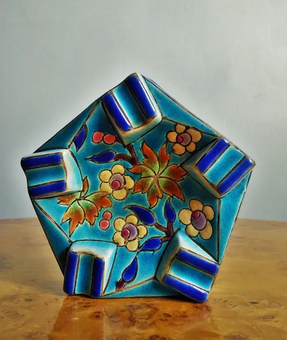 Longwy - Ashtray - Enamel, Ceramic, Glaze