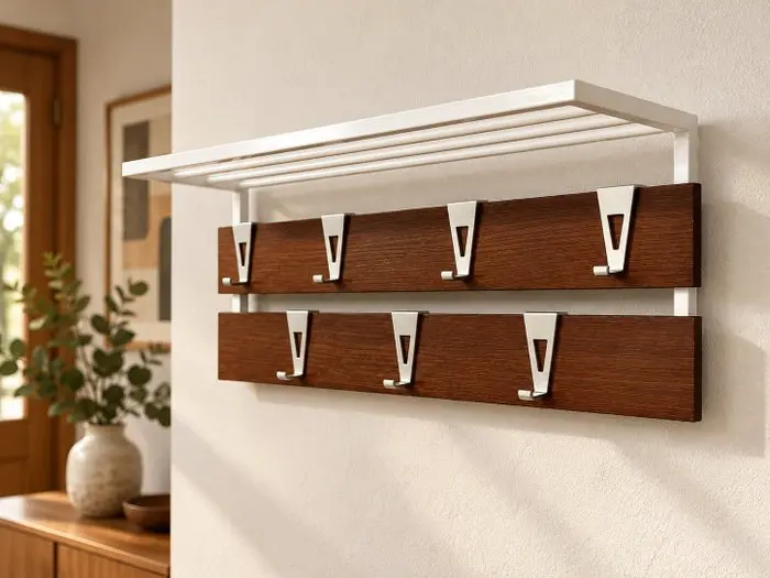 Coat rack - Wood, Metal - Mid-century coat rack