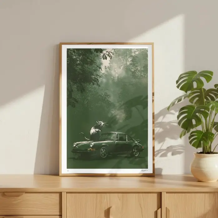 EGO - Porsche And The Rat – 1/5 Signée COA – 40 × 60 cm