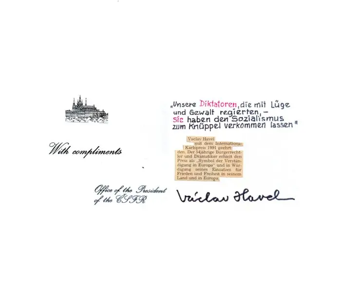 Vaclav Havel - President of Czechoslovakia / Czech...
