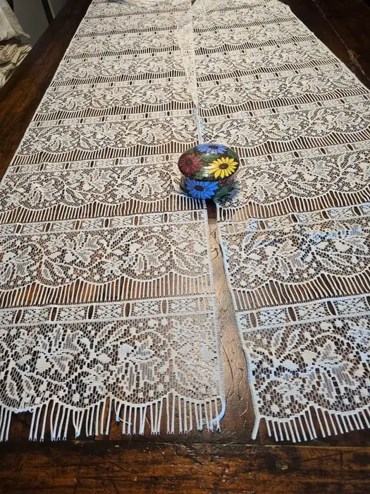 Embroidery - 850 cm - 40 cm - Vintage curtain fabric