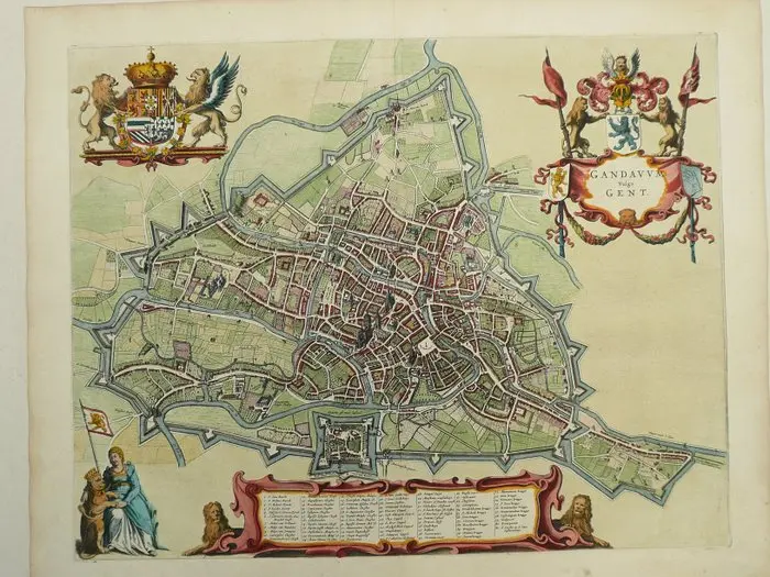 Belgium - Ghent; J. Blaeu - Gandanum vulgo Gent - 1621-1650