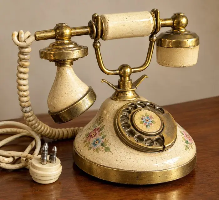 Analogue telephone - White Metal