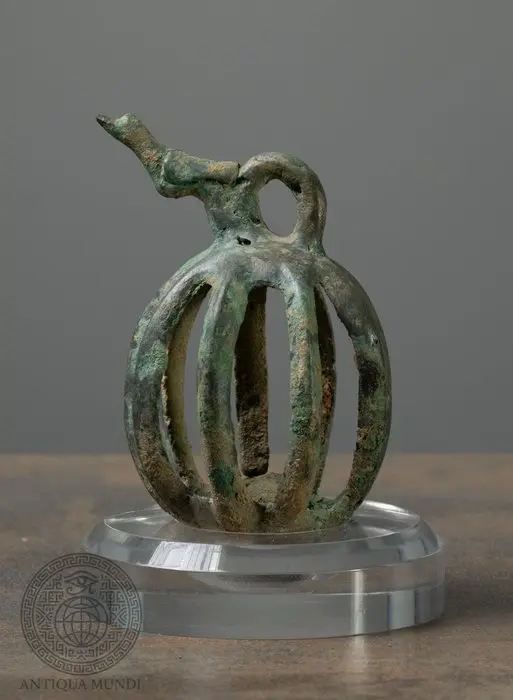 Western Asiatic Bronze Large Bronze Cage Bell - 9.5 cm