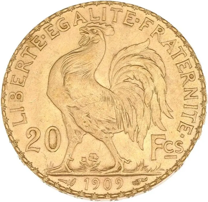 6,45 grams - Gold .900 - 20 Francs Coq / Marianne