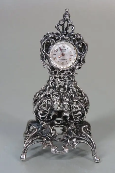 Staande klok (Rococostijl) - Miniature figure - .835 silver