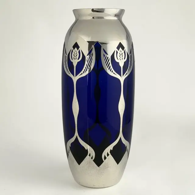 Vase - Fine Silver Overlay - 31cm - hallmarked - .1000...