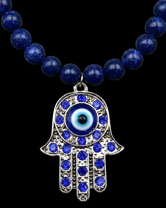 Lapis lazuli - Fatma's Hand Necklace - Protects against...