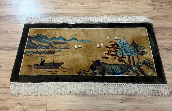 China - Rug - 0.62 m - 1.21 m - Asia silk pictorial art!