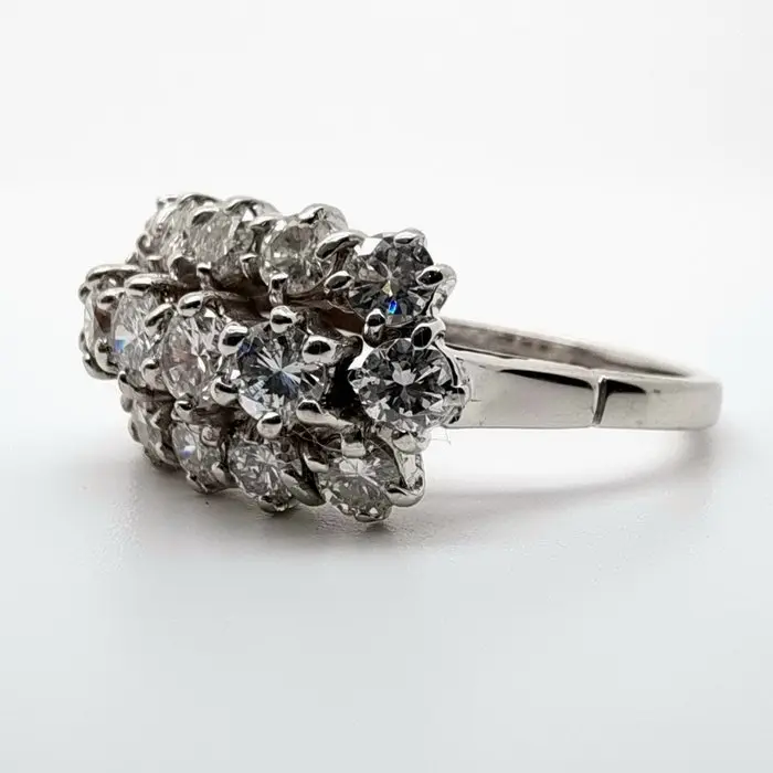 Ring - 18 kt. White gold - 0.80ct. tw. Diamond (Natural)