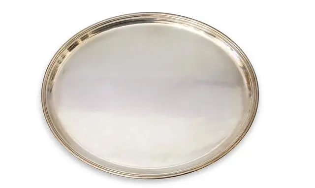 Pastry server - .800 silver - Large oval tray