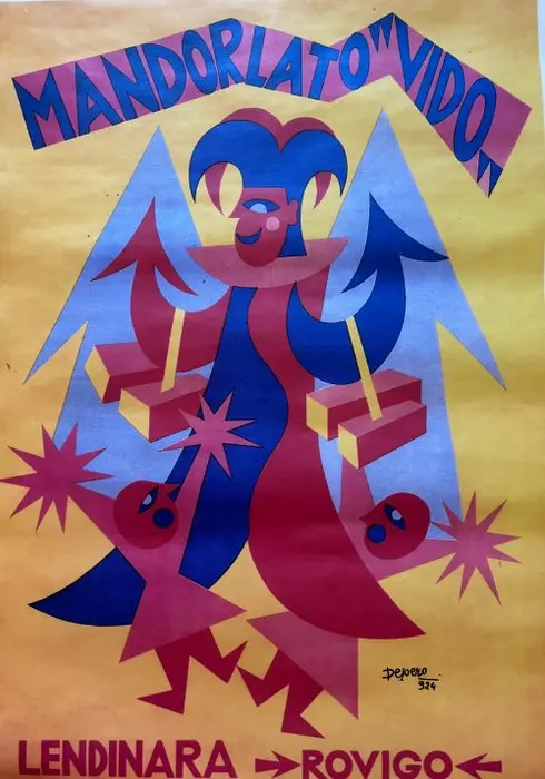 Fortunato Depero - Mandorlato Vido Futurismo pubblicitario italiano manifesto - Anni ‘70
