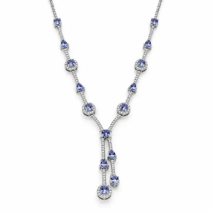 No reserve price - Necklace Gold-plated Tanzanite - Topaz - 18K Gold Plated