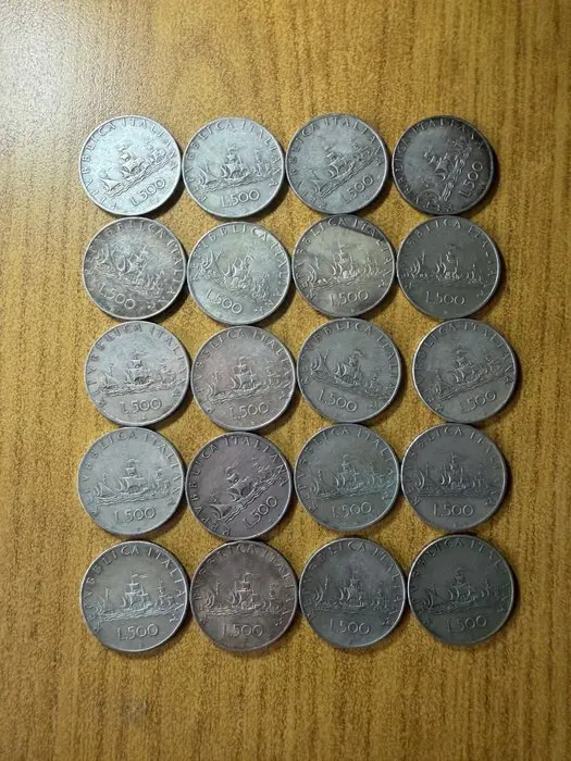 Italy, Republic 500 Lire Anni vari Caravelle (20 monete)