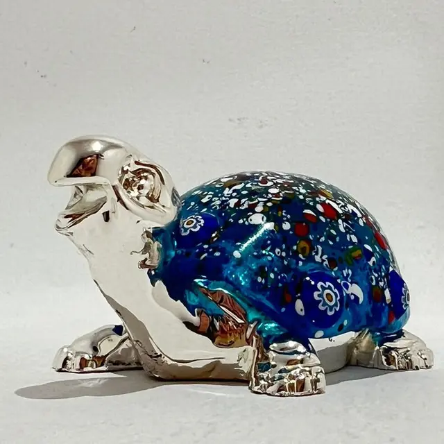 De cristofori - Sculpture, Tartaruga Murano - 4 cm - Silverplated