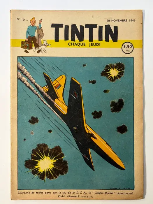 Tintin (magazine) N°10 - 28 novembre 1946 - Couverture Edgar P